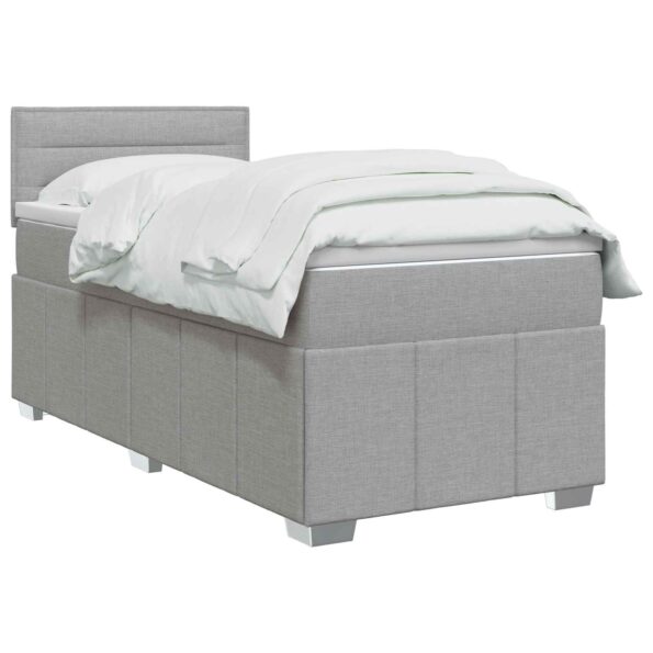 vidaXL Posteľ boxspring s matracom Svetlosivá 90 x 200 cm Látka – Obrázok 2