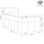 vidaXL Posteľ boxspring s matracom Tmavosivá 90 x 200 cm Látka – Obrázok 10