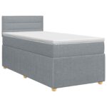 vidaXL Posteľ boxspring s matracom Svetlosivá 90 x 200 cm Látka
