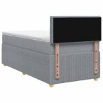vidaXL Posteľ boxspring s matracom Svetlosivá 90 x 200 cm Látka – Obrázok 7