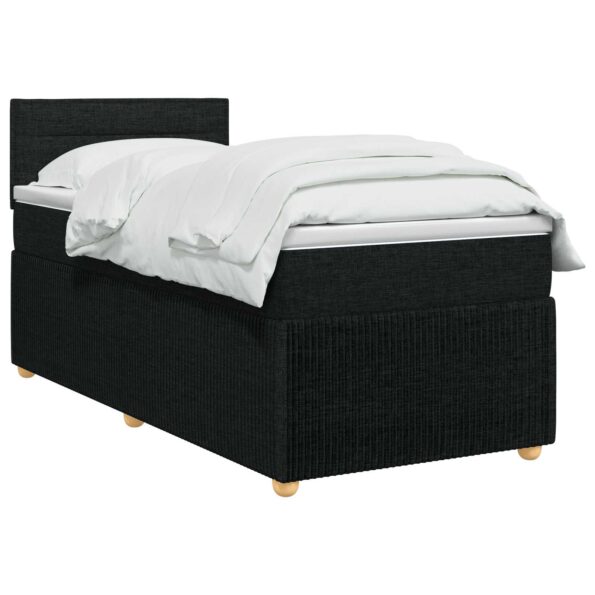 vidaXL Posteľ boxspring s matracom Čierna 90 x 200 cm Látka – Obrázok 2