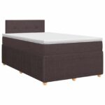 vidaXL Posteľ boxspring s matracom Tmavohnedá 120 x 200 cm Látka