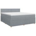 vidaXL Posteľ boxspring s matracom Svetlosivá 140 x 190 cm Látka