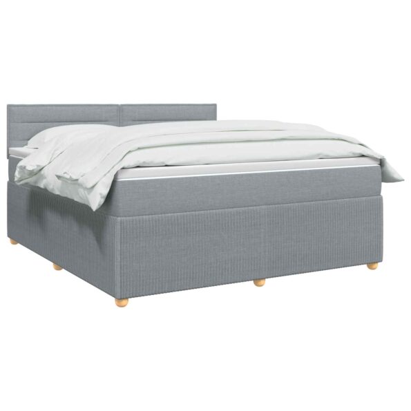 vidaXL Posteľ boxspring s matracom Svetlosivá 140 x 190 cm Látka – Obrázok 2