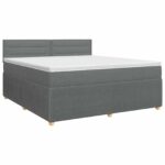 vidaXL Posteľ boxspring s matracom Tmavosivá 140 x 190 cm Látka
