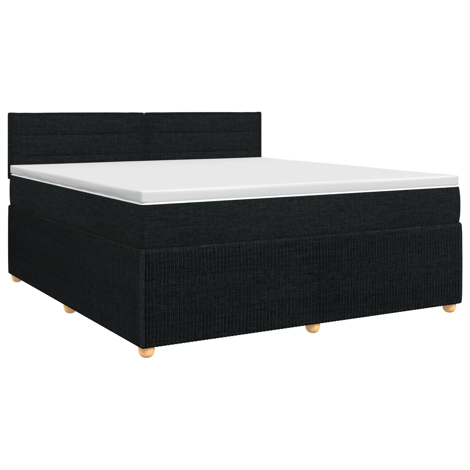3451456_1.jpg vidaXL Posteľ boxspring s matracom Čierna 140 x 190 cm Látka – Obrázok 1