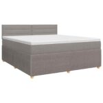 vidaXL Posteľ boxspring s matracom Sivohnedá 140 x 190 cm Látka