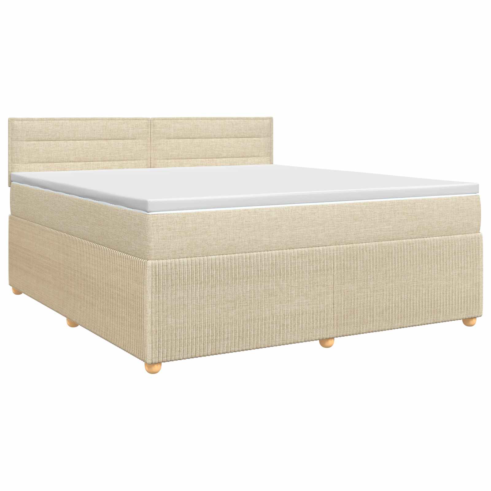 3451459_1.jpg vidaXL Posteľ boxspring s matracom Krémová 140 x 190 cm Látka – Obrázok 1