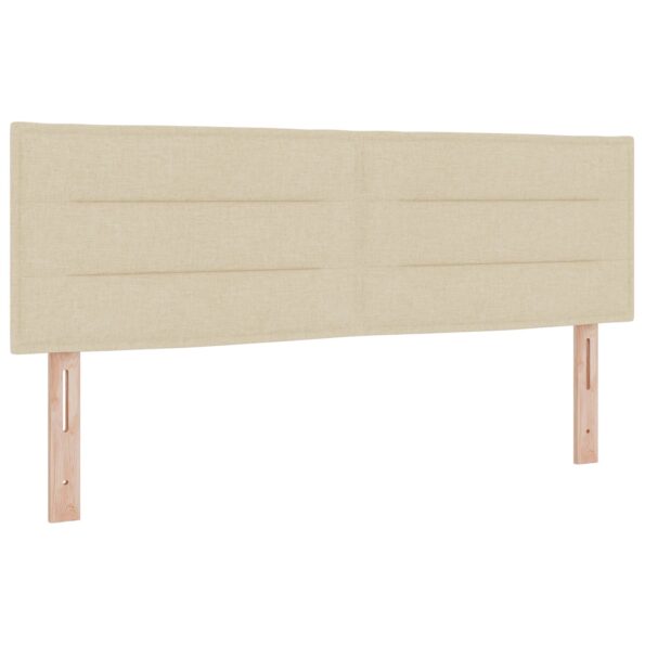 vidaXL Posteľ boxspring s matracom Krémová 140 x 190 cm Látka – Obrázok 3