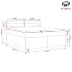 vidaXL Posteľ boxspring s matracom Tmavosivá 140 x 200 cm Látka – Obrázok 10