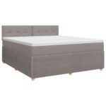 vidaXL Posteľ boxspring s matracom Sivohnedá 180 x 200 cm Látka