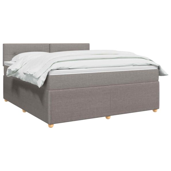 vidaXL Posteľ boxspring s matracom Sivohnedá 180 x 200 cm Látka – Obrázok 2