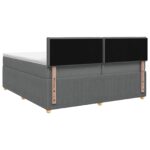 vidaXL Posteľ boxspring s matracom Tmavosivá 200 x 200 cm Látka – Obrázok 7