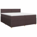 vidaXL Posteľ boxspring s matracom Tmavohnedá 200 x 200 cm Látka