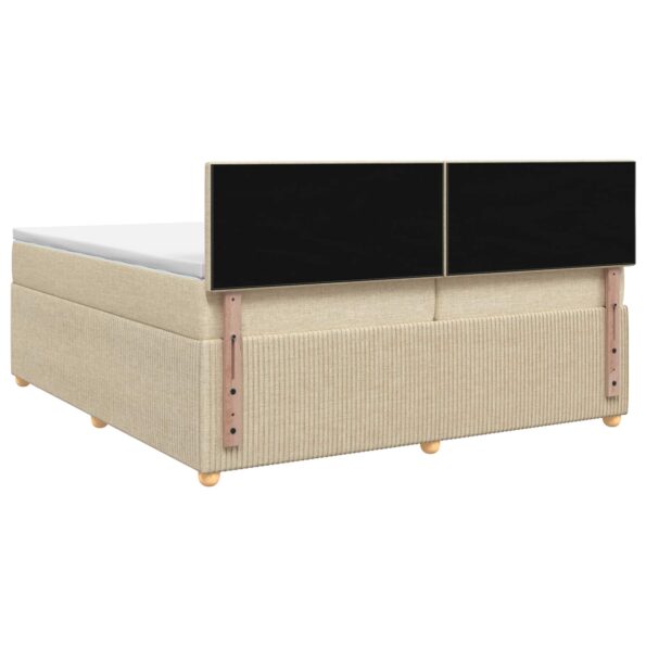 vidaXL Posteľ boxspring s matracom Krémová 200 x 200 cm Látka – Obrázok 7