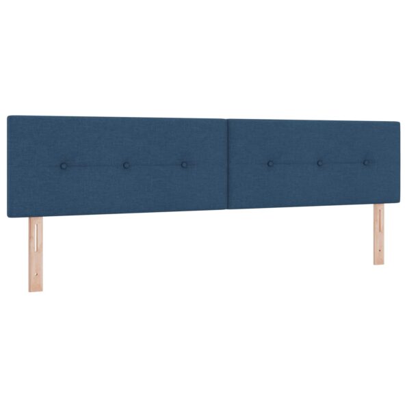vidaXL Posteľ boxspring s matracom Modrá 200 x 200 cm Látka – Obrázok 3