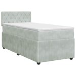 vidaXL Posteľ boxspring s matracom Svetlosivá 80 x 200 cm Zamat