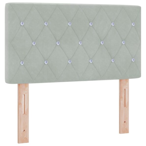 vidaXL Posteľ boxspring s matracom Svetlosivá 80 x 200 cm Zamat – Obrázok 3