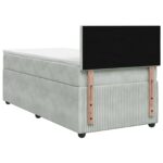 vidaXL Posteľ boxspring s matracom Svetlosivá 80 x 200 cm Zamat – Obrázok 7