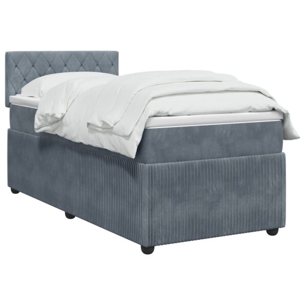 vidaXL Posteľ boxspring s matracom Tmavosivá 80 x 200 cm Zamat – Obrázok 2