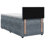 vidaXL Posteľ boxspring s matracom Tmavosivá 80 x 200 cm Zamat – Obrázok 7