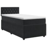 vidaXL Posteľ boxspring s matracom Čierna 80 x 200 cm Zamat