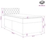 vidaXL Posteľ boxspring s matracom Čierna 80 x 200 cm Zamat – Obrázok 10
