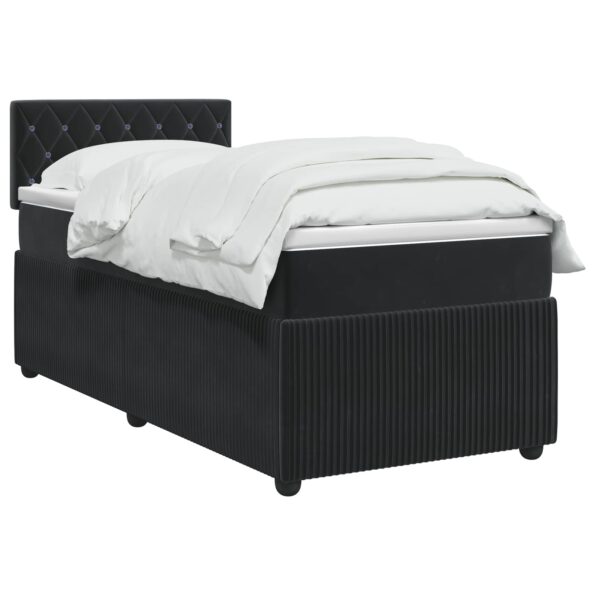 vidaXL Posteľ boxspring s matracom Čierna 80 x 200 cm Zamat – Obrázok 2