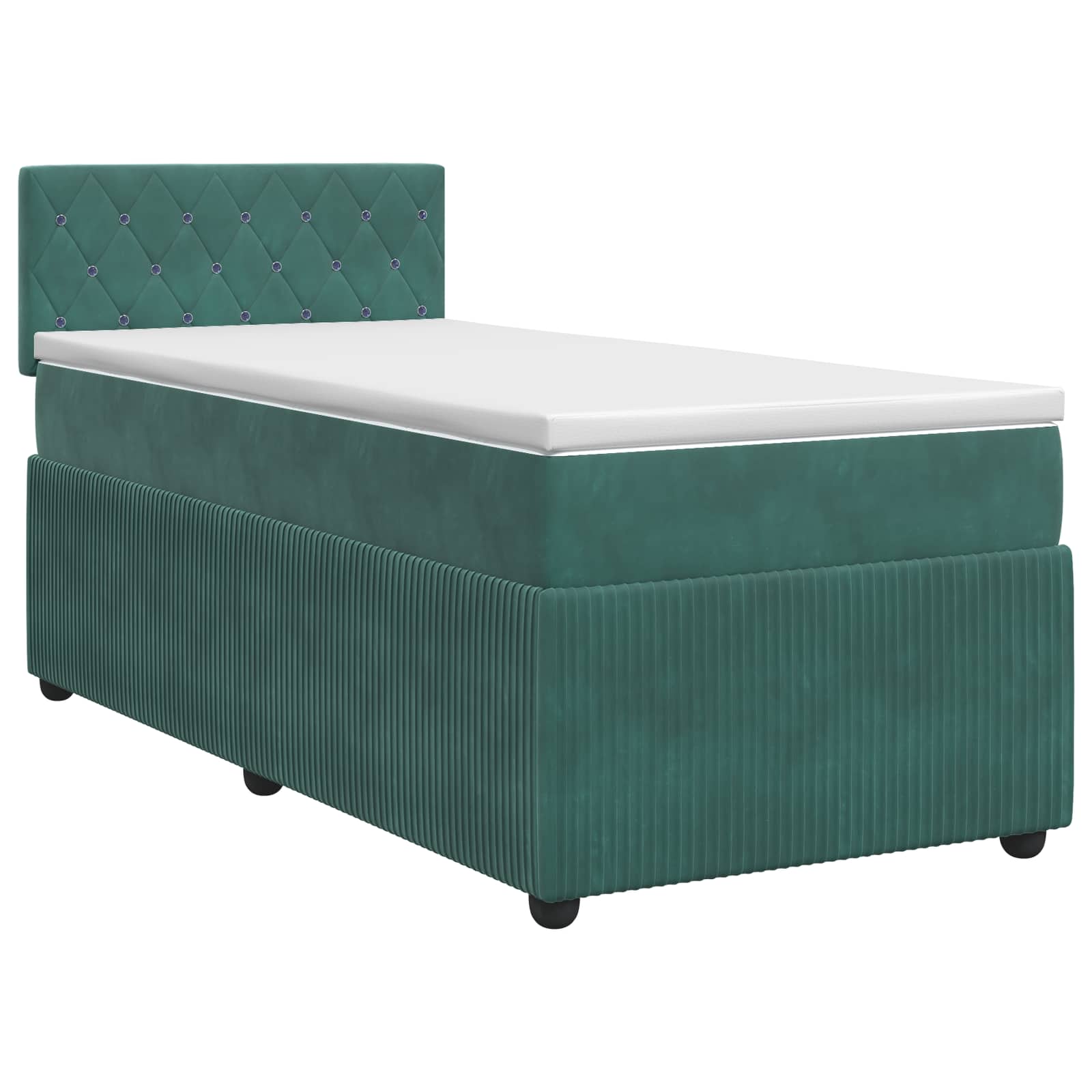 3451562_1.jpg vidaXL Posteľ boxspring s matracom Tmavozelená 80 x 200 cm Zamat – Obrázok 1