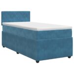 vidaXL Posteľ boxspring s matracom Tmavomodrá 80 x 200 cm Zamat