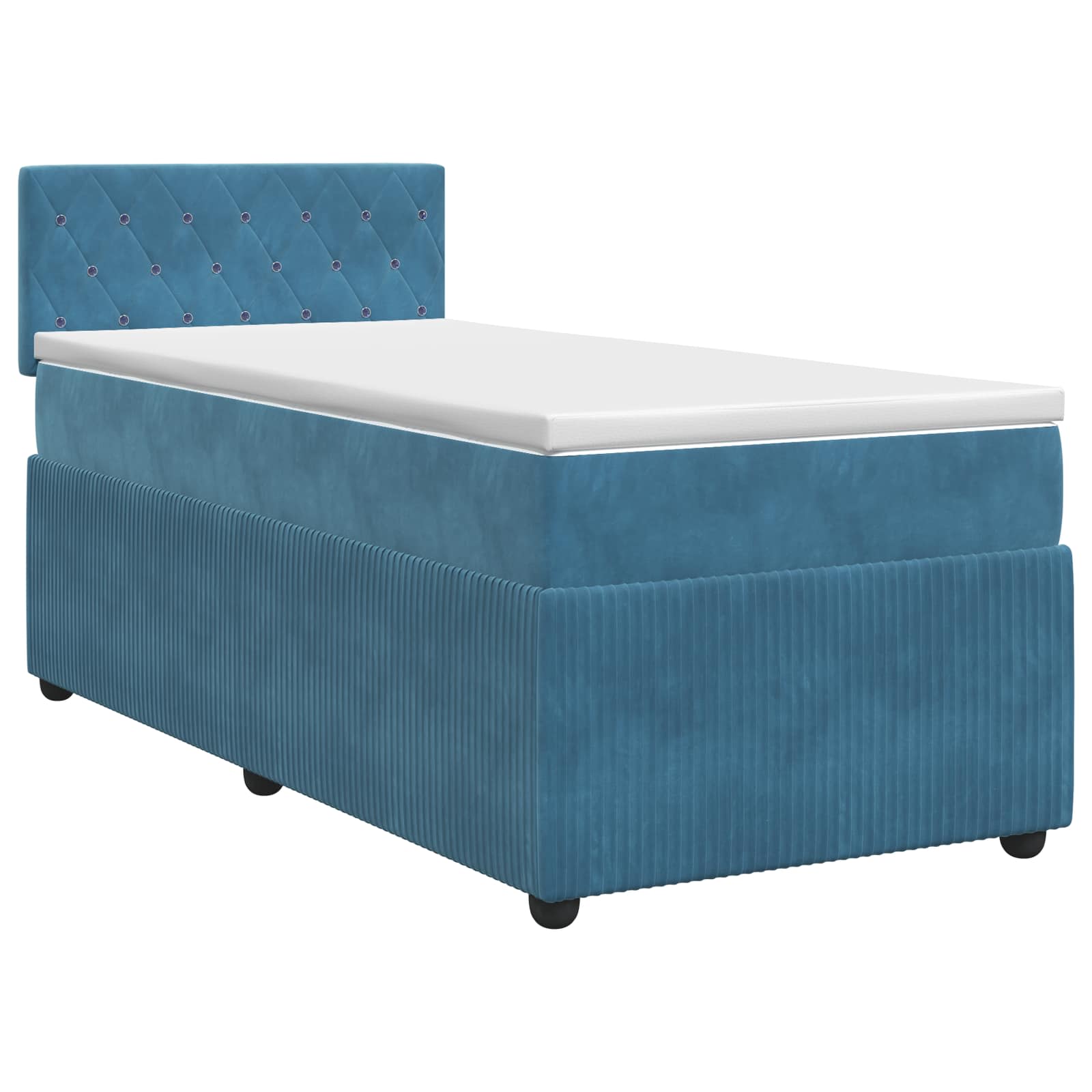 3451563_1.jpg vidaXL Posteľ boxspring s matracom Tmavomodrá 80 x 200 cm Zamat – Obrázok 1