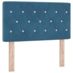 vidaXL Posteľ boxspring s matracom Tmavomodrá 80 x 200 cm Zamat – Obrázok 3