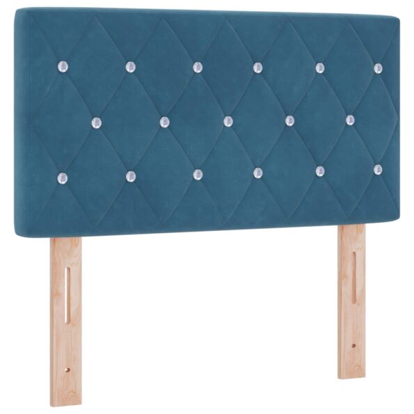 vidaXL Posteľ boxspring s matracom Tmavomodrá 80 x 200 cm Zamat – Obrázok 3