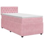 vidaXL Posteľ boxspring s matracom Ružová 80 x 200 cm Zamat
