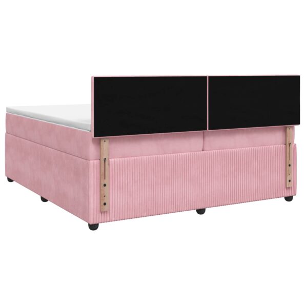 vidaXL Posteľ boxspring s matracom Ružová 200 x 200 cm Zamat – Obrázok 7
