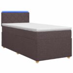 vidaXL Posteľ boxspring s matracom Tmavohnedá 90 x 190 cm Látka