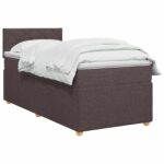 vidaXL Posteľ boxspring s matracom Tmavohnedá 90 x 190 cm Látka – Obrázok 2