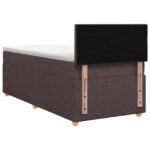 vidaXL Posteľ boxspring s matracom Tmavohnedá 90 x 190 cm Látka – Obrázok 7