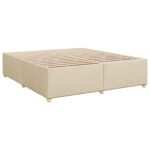 vidaXL Posteľ boxspring s matracom Krémová 200 x 200 cm Látka – Obrázok 4