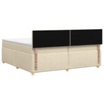vidaXL Posteľ boxspring s matracom Krémová 200 x 200 cm Látka – Obrázok 7