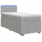 vidaXL Posteľ boxspring s matracom Svetlosivá 90 x 200 cm Látka