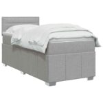 vidaXL Posteľ boxspring s matracom Svetlosivá 90 x 200 cm Látka – Obrázok 2