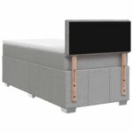 vidaXL Posteľ boxspring s matracom Svetlosivá 90 x 200 cm Látka – Obrázok 7