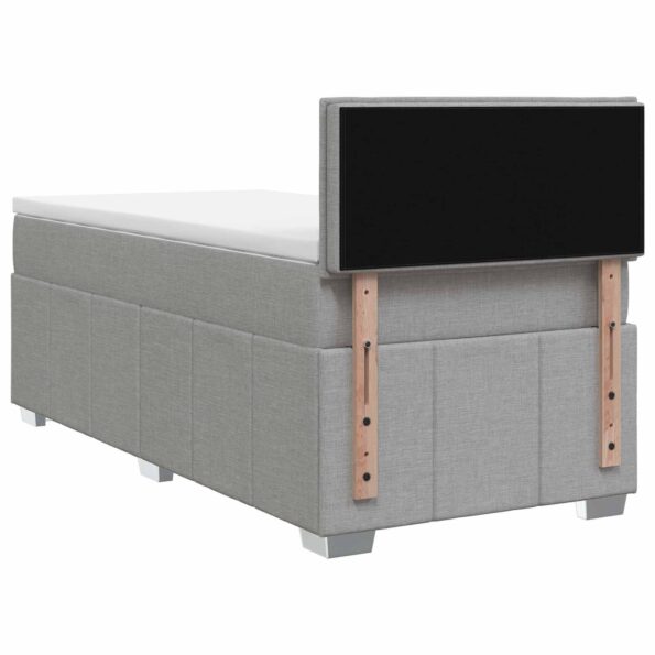 vidaXL Posteľ boxspring s matracom Svetlosivá 90 x 200 cm Látka – Obrázok 7