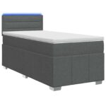vidaXL Posteľ boxspring s matracom Tmavosivá 90 x 200 cm Látka