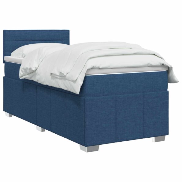 vidaXL Posteľ boxspring s matracom Modrá 90 x 200 cm Látka – Obrázok 2
