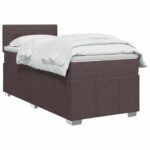 vidaXL Posteľ boxspring s matracom Tmavohnedá 90 x 200 cm Látka – Obrázok 2