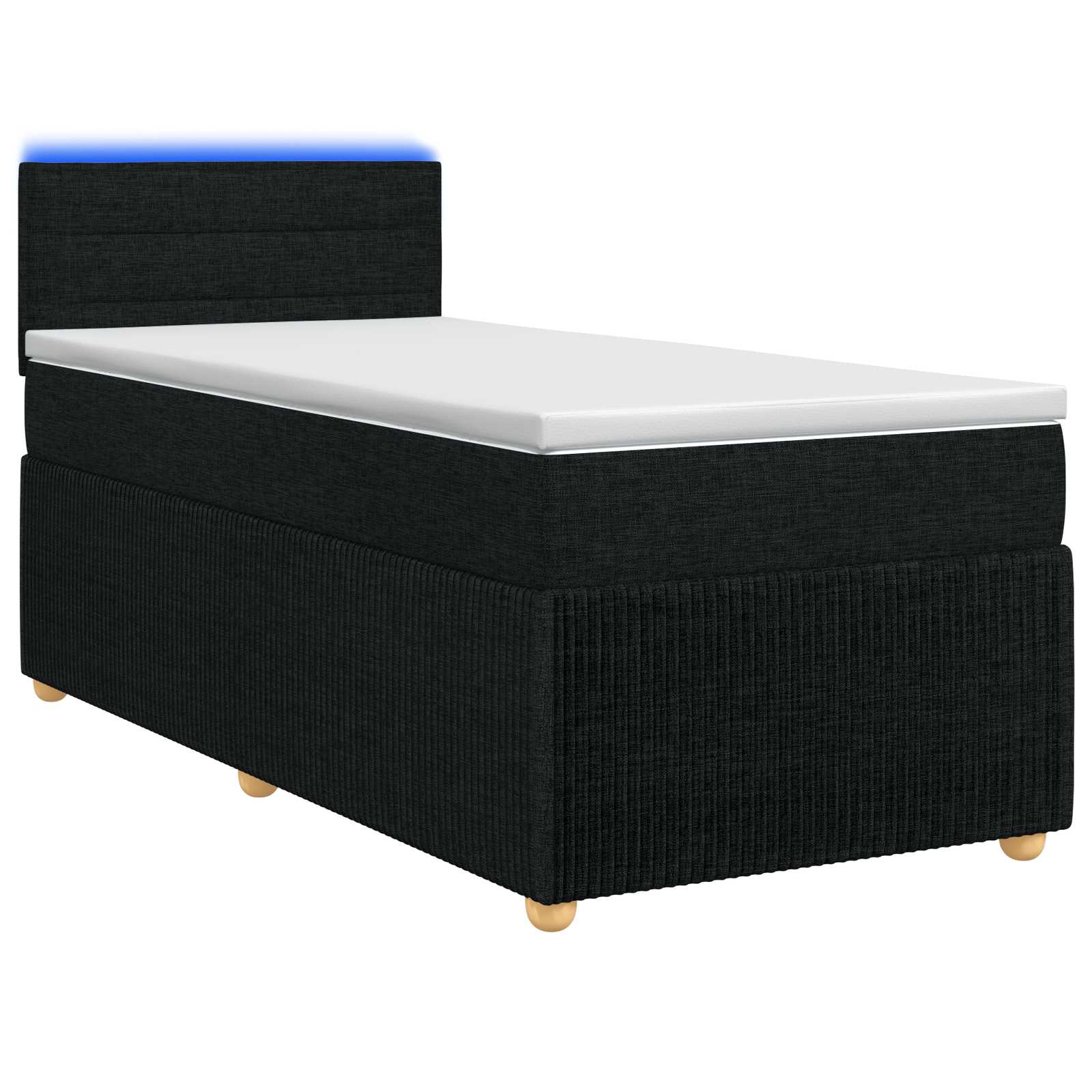 3452836_1.jpg vidaXL Posteľ boxspring s matracom Čierna 90 x 200 cm Látka – Obrázok 1