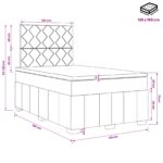 vidaXL LED boxspring posteľ s matracom Čierna 120 x 190 cm Látka – Obrázok 11