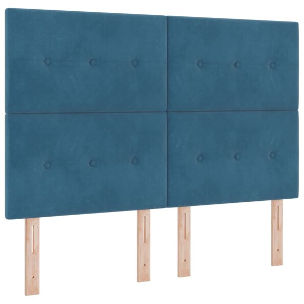 vidaXL LED boxspring posteľ s matracom Modrá 160 x 200 cm Zamat – Obrázok 3